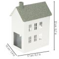 Decorative Metal House with Windows and Chimney, 22 cm, White | Floristik24.co.uk