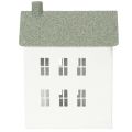 Decorative Metal House with Windows and Chimney, 22 cm, White | Floristik24.co.uk