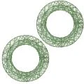 Floristik24 Green Metallic Wire Mesh Wreath Set for DIY Projects, 19cm, 2 Pieces