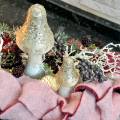 Floristik24 Wooden mushroom with glitter H8 / 10cm 4pcs