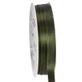Floristik24 Dark Green Narrow Taffeta Ribbon 10mm x 50m - Decorative Gift Wrap and Crafting