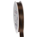 Floristik24 Brown Tafetta Ribbon for Decorative Use, 15mm Wide, 10m Roll