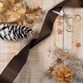 Wide Brown Taffeta Ribbon 40mm x 50m for Gift Wrapping and Decorations | Floristik24.co.uk