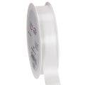 Floristik24 White Polyester Decorative Taft Ribbon, 25mm x 50m