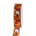 Floristik24 Decorative ribbon with a pumpkin motif 25mm 15m