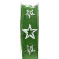 Floristik24 Decoration ribbon jute with star motif green 40mm 15m