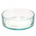 Floristik24 Decorative bowl glass glass bowl round flat clear Ø15cm H5cm