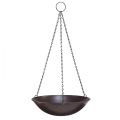 Floristik24 Decorative bowl for hanging metal dark brown Ø30cm H55cm