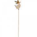 Floristik24 Decorative plug flower elf, spring, metal decoration, fairy on a stick, patina
