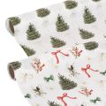 Floristik24 Christmas Fabric Rolls with Tree and Bow Designs 35cm x 120cm Set of 2