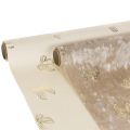 Floristik24 Tabelle Runner Polyester Bow Pattern Cream and Beige 35x120cm Set of 2