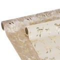 Floristik24 Decorative Polyester Table Runner with Gold Bow Design 120x35cm Beige and Cream, 2 Pieces