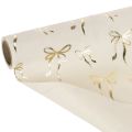 Decorative Polyester Table Runner with Gold Bow Design 120x35cm Beige and Cream, 2 Pieces | Floristik24.co.uk