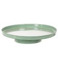 Floristik24 Round Green Metal Pedestal Tray 30cm for Table Arrangements