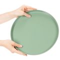 Round Green Metal Pedestal Tray 30cm for Table Arrangements | Floristik24.co.uk