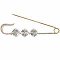 Floristik24 Safety Pin Jewelry Needle Diamond Gold 2pcs