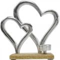 Floristik24 Tea light holder heart metal decoration table decoration wood 22cm