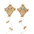 Floristik24 Decorative Paper Kites with Faces and Hanger 40cm Set of 2