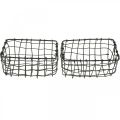 Floristik24 Mini wire basket, metal decoration, rectangular plant basket L13cm H6.5cm 2pcs