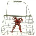 Floristik24 Metal bag, wire basket, planter, handle basket L34cm H33cm
