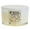 Floristik24 Three-wick candle Christmas scented candle in a glass vanilla fruit Ø13cm