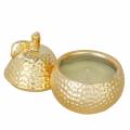 Floristik24 Scented candle &quot;Magnolia &amp; Pear Blossom&quot; in a pear jewelry box gold Ø7.4cm H9cm