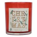 Floristik24 Scented candle Christmas scented candle in a glass red cinnamon clove Ø8cm