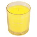 Floristik24 Scented candle in a glass summer scent Frangipani Yellow H8cm