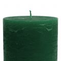 Floristik24 Solid colored candles dark green 85x150mm 2pcs