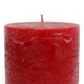Floristik24 Solid colored candles red 85x120mm 2pcs