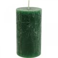 Floristik24 Solid Colored Candles Dark Green Pillar Candles 60×110mm 4pcs