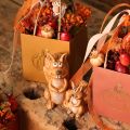 Sitting squirrel figurine for autumn decoration, 10cm | Floristik24.co.uk