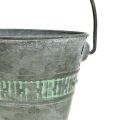 Floristik24 Bucket of zinc, green Ø12cm H10cm
