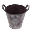 Floristik24 Bucket with pattern purple Ø19.5cm H18.5cm 1pc