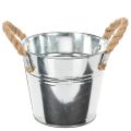 Floristik24 Bucket with rope handles Ø14cm H12cm