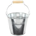 Floristik24 Bucket Ø12cm H10cm 8pcs. Zinc, shiny