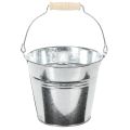 Floristik24 Bucket Ø14cm H12cm 6 pcs. Zinc, shiny