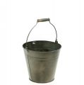 Floristik24 Decorative bucket with handle, garden decoration, plant pot, metal container Ø16.5 cm H15 cm