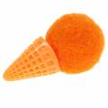 Floristik24 Ice cream in the waffle artificially green, yellow, orange assorted 3,5cm 18pcs