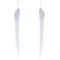 Floristik24 Decorative icicles clear, silver 15cm 4pcs