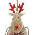 Floristik24 Christmas Tree Decorations Elk / Heart Birch 23cm 2pcs