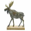 Floristik24 Christmas figure moose golden antique look metal 21 × 14.5cm