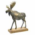 Floristik24 Christmas figure moose golden antique look metal 21 × 14.5cm