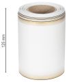 Elegant Moiré wreath ribbon, 125mm, white with gold edging - High-quality decorative ribbon for floristry and celebrations | Floristik24.co.uk