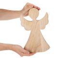 Wooden Angel Decoration Figure in Natural Light Wood, 30cm, Indoor Christmas Decoration | Floristik24.co.uk