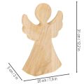 Wooden Angel Decoration Figure in Natural Light Wood, 30cm, Indoor Christmas Decoration | Floristik24.co.uk