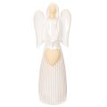 Floristik24 Angel Figurine with Heart in Cream White Ceramic, 23cm