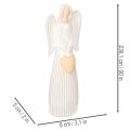 Angel Figurine with Heart in Cream White Ceramic, 23cm | Floristik24.co.uk