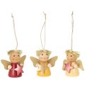 Floristik24 Wooden Hanging Angel Ornaments with Star 5cm Set of 9