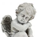 Floristik24 Memorial figure sleeping angel gray 16cm 2pcs